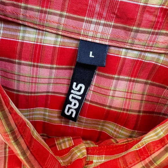 Silas and Maria Plaid Short Sleeve Shirt Size Large 100% Cotton Vintage UK Japan - Picture 2 of 10